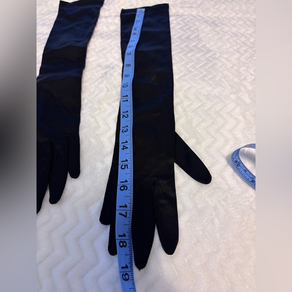 Italian Gloves Long Black Vintage - Picture 6 of 7